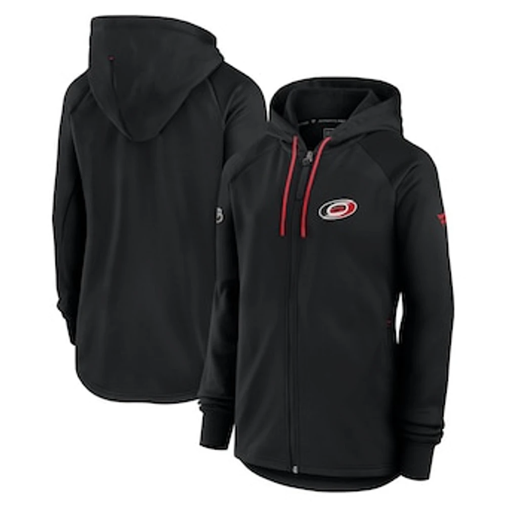 Women's Fanatics  Black Carolina Hurricanes Authentic Pro Rink Fleece Full-Zip Jacket