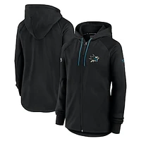 Women's Fanatics  Black San Jose Sharks Authentic Pro Rink Fleece Full-Zip Jacket