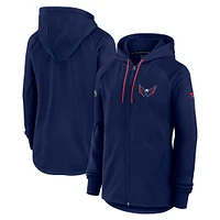 Women's Fanatics  Navy Washington Capitals Authentic Pro Rink Fleece Full-Zip Jacket