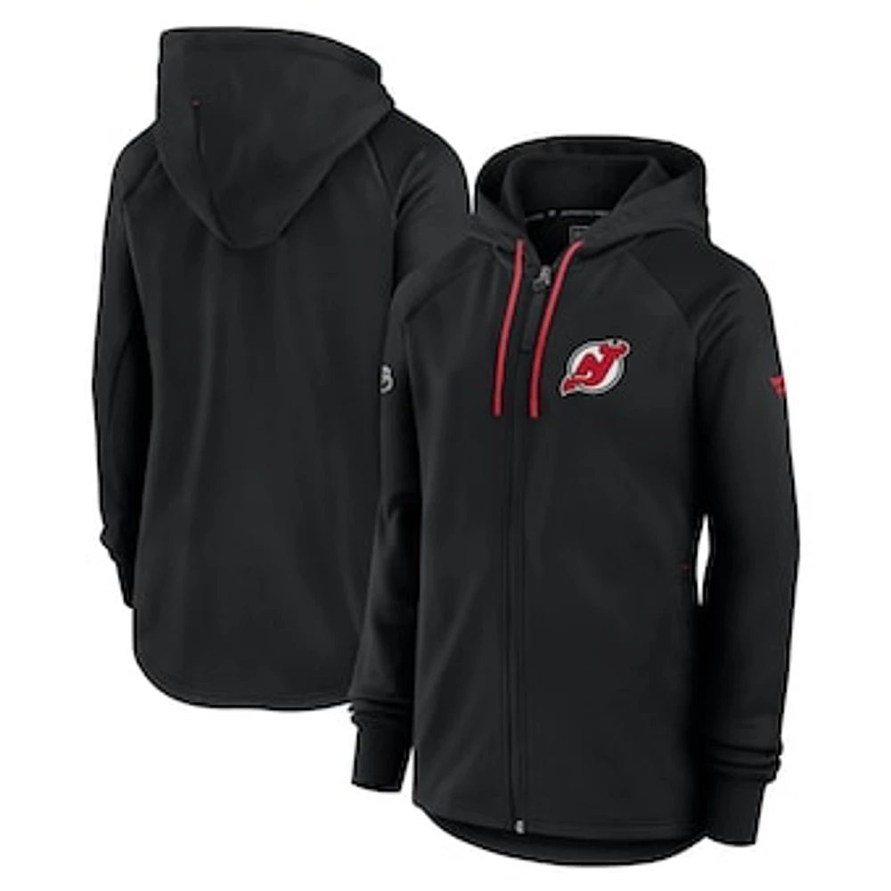 Women's Fanatics  Black New Jersey Devils Authentic Pro Rink Fleece Full-Zip Jacket