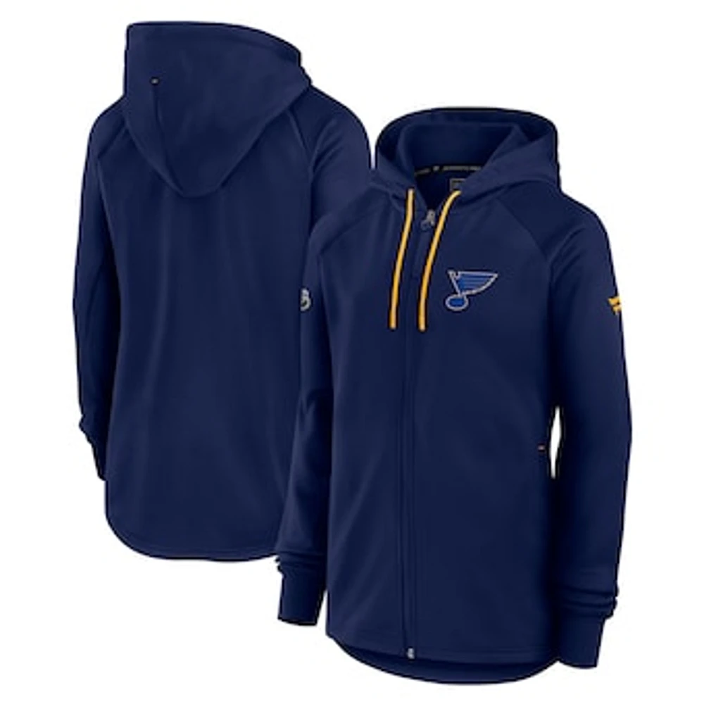 Women's Fanatics  Navy St. Louis Blues Authentic Pro Rink Fleece Full-Zip Jacket