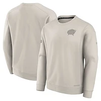Men's Fanatics  Cream Columbus Blue Jackets Authentic Pro Road Fleece Pullover Sweatshirt