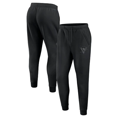 Men's Fanatics  Black Pittsburgh Penguins Authentic Pro Road Fleece Sweatpants