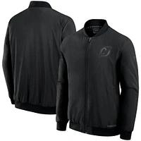 Men's Fanatics Black New Jersey Devils Authentic Pro Road Full-Zip Bomber Jacket