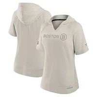 Women's Fanatics Cream Boston Bruins Authentic Pro Road Fashion Top