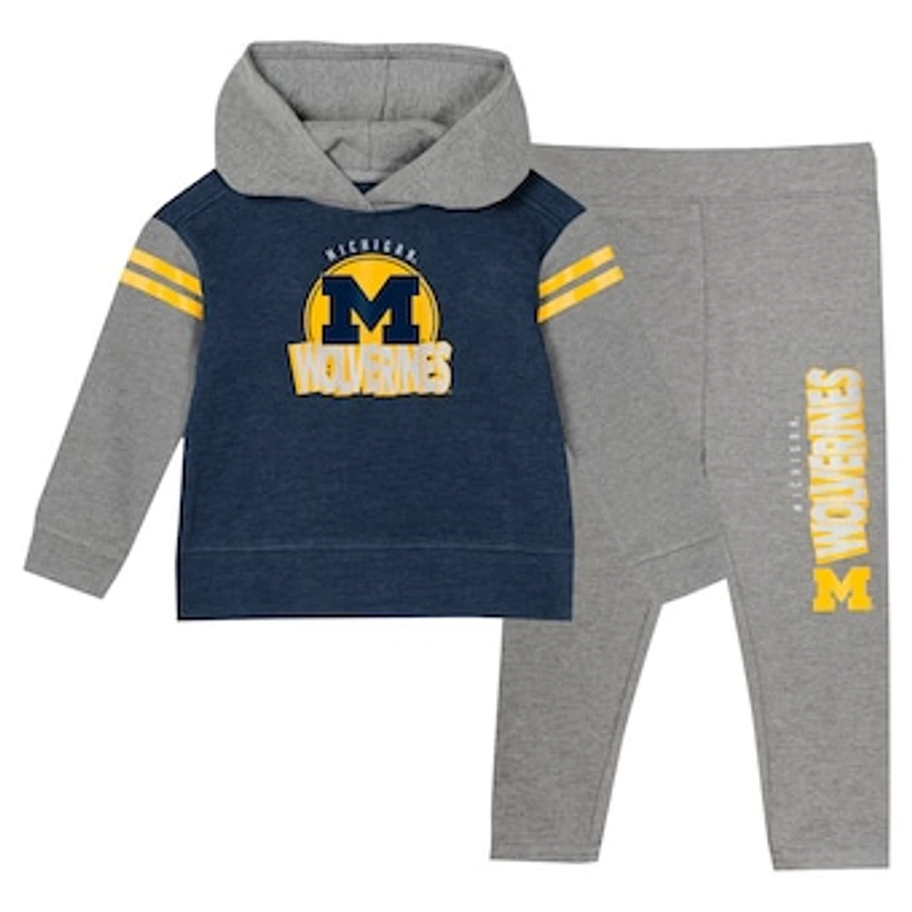 Girls Juvenile Navy Michigan Wolverines Preschool Clubhouse Pullover Hoodie & Legging Set