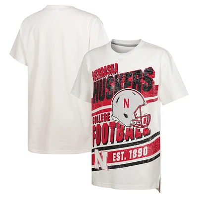 Youth Outerstuff White Nebraska Huskers Let's Get Loud Oversized T-Shirt