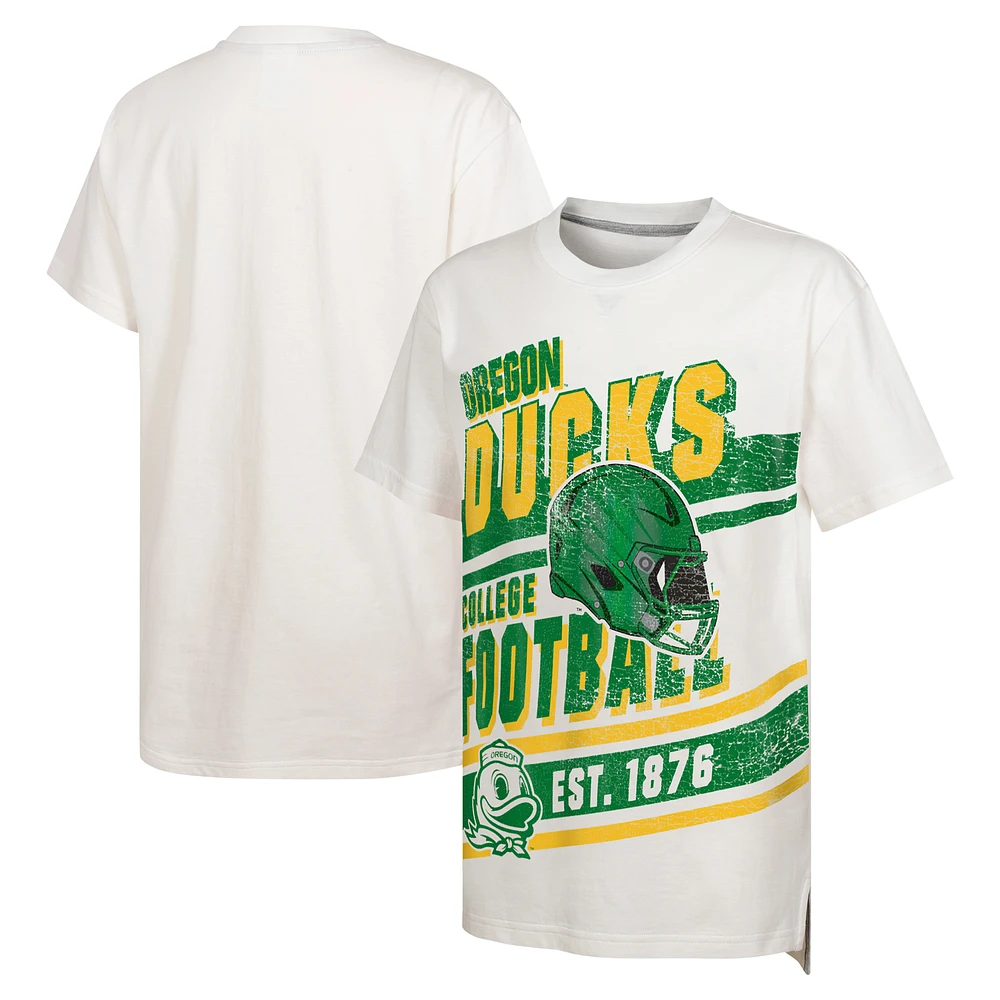 Youth Outerstuff White Oregon Ducks Let's Get Loud Oversized T-Shirt