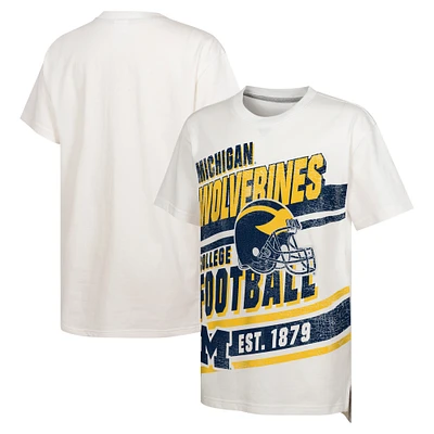 Youth Outerstuff White Michigan Wolverines Let's Get Loud Oversized T-Shirt