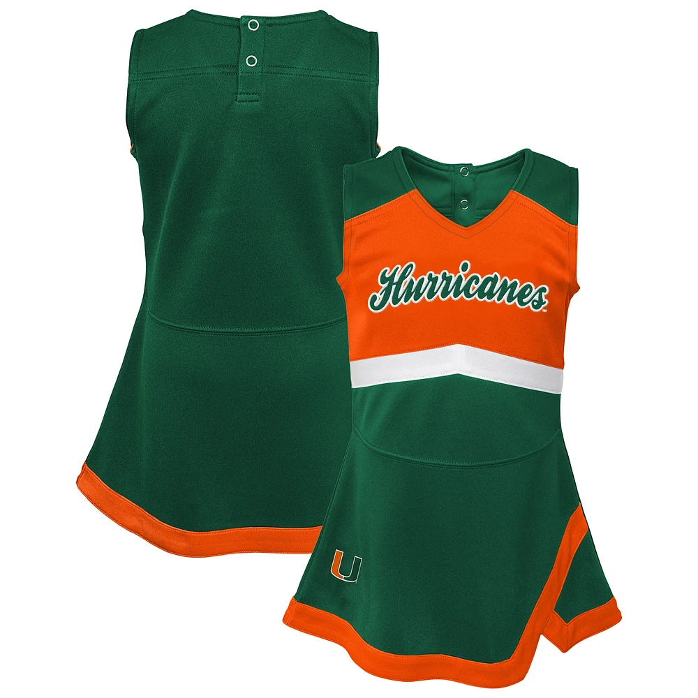 Girls Youth Green Miami Hurricanes Cheer Captain Jumper Dress