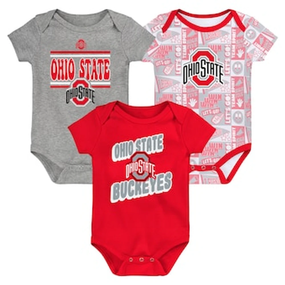 Infant Ohio State Buckeyes Sunday Comics 3-Pack Bodysuit Set