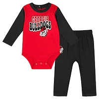 Infant Black Georgia Bulldogs Double Up Long Sleeve Bodysuit & Pant Set