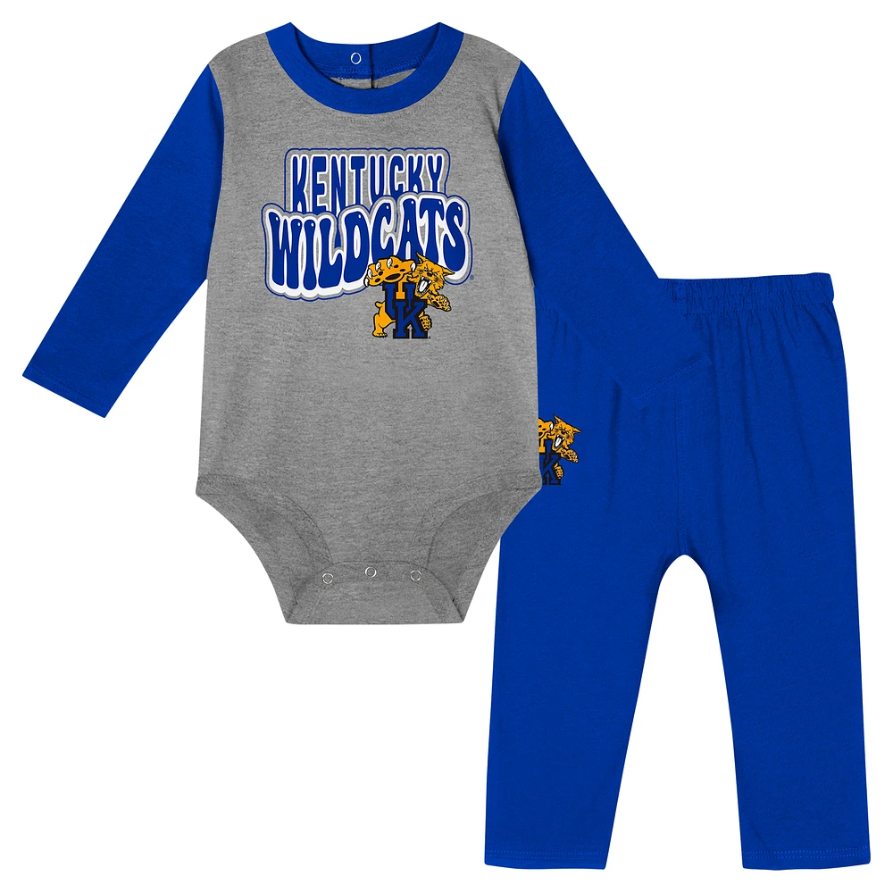 Infant Royal Kentucky Wildcats Double Up Long Sleeve Bodysuit & Pant Set