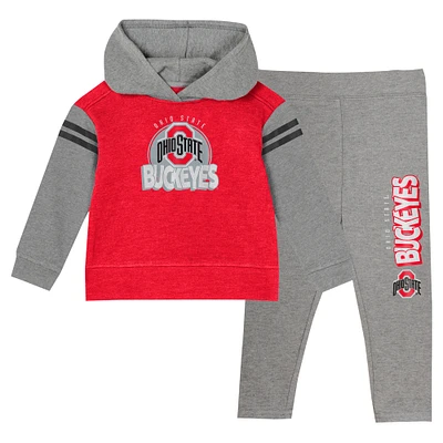 Girls Infant Scarlet Ohio State Buckeyes Clubhouse Pullover Hoodie & Legging Set