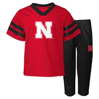 Infant Scarlet Nebraska Huskers Two-Piece Red Zone Jersey & Pants Set