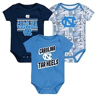 Newborn Carolina Blue North Tar Heels Sunday Comics 3-Pack Bodysuit Set