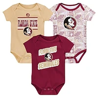 Newborn Garnet Florida State Seminoles Sunday Comics 3-Pack Bodysuit Set