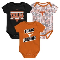 Newborn Texas Orange Longhorns Sunday Comics 3-Pack Bodysuit Set