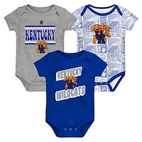 Newborn Royal Kentucky Wildcats Sunday Comics 3-Pack Bodysuit Set