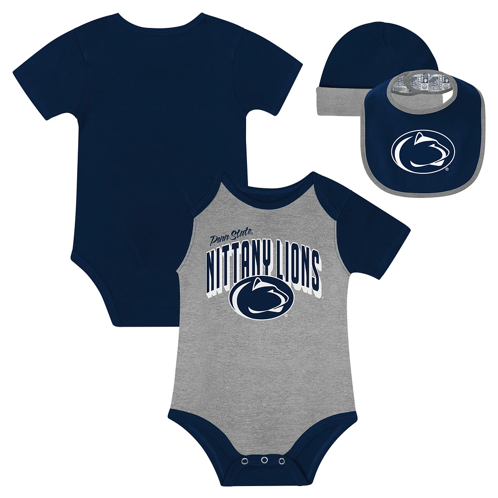 Newborn & Infant Penn State Nittany Lions Dynamic Duo Bodysuit, Bib Cuffed Knit Hat Set