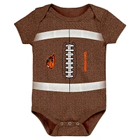 Newborn & Infant Brown Oregon State Beavers Catch Me Football Bodysuit