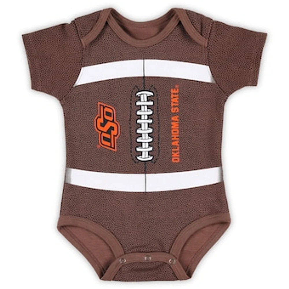 Newborn & Infant Brown Oklahoma State Cowboys Catch Me Football Bodysuit