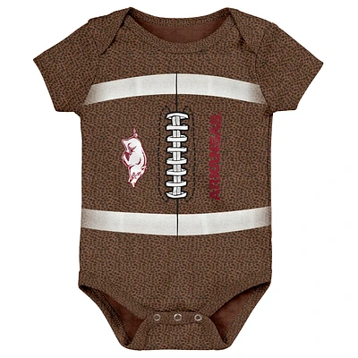 Newborn & Infant Brown Arkansas Razorbacks Catch Me Football Bodysuit