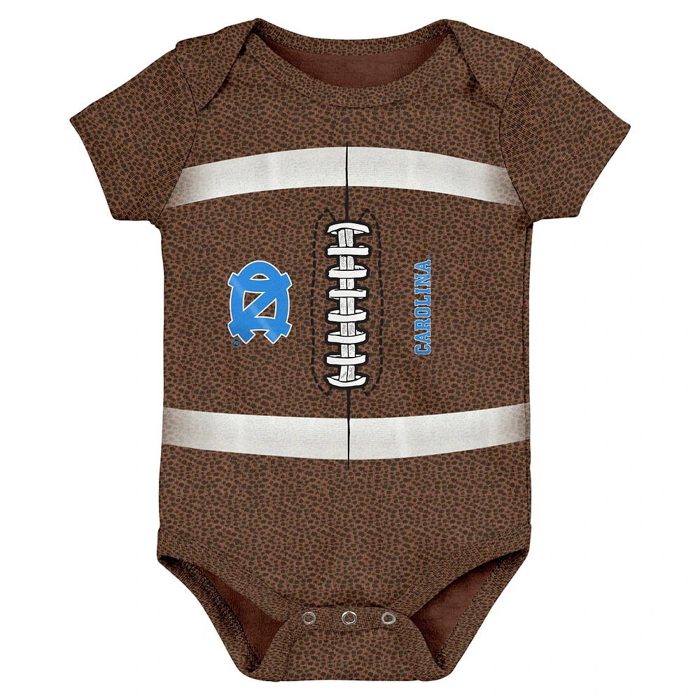 Newborn & Infant Brown North Carolina Tar Heels Catch Me Football Bodysuit