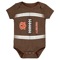 Newborn & Infant Brown Auburn Tigers Catch Me Football Bodysuit