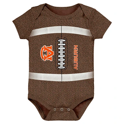 Newborn & Infant Brown Auburn Tigers Catch Me Football Bodysuit