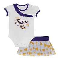 Girls Newborn & Infant LSU Tigers Two-Piece Love My Team Bodysuit Skirt Set