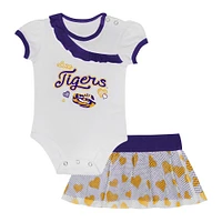 Girls Newborn & Infant LSU Tigers Two-Piece Love My Team Bodysuit Skirt Set