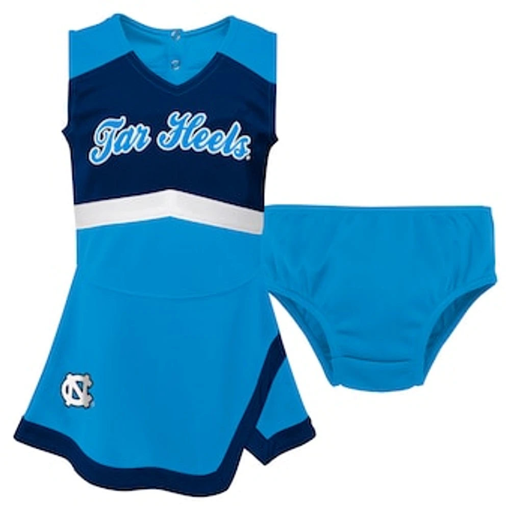 Girls Toddler Carolina Blue North Tar Heels Cheer Captain Dress & Bloomers Two-Piece Set