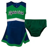 Girls Toddler Navy Notre Dame Fighting Irish Cheer Captain Dress & Bloomers Two-Piece Set