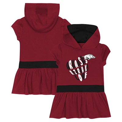 Girls Toddler Crimson Arkansas Razorbacks Team Love French Terry Hoodie Dress