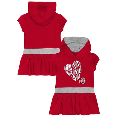 Girls Toddler Scarlet Ohio State Buckeyes Team Love French Terry Hoodie Dress