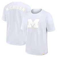 Men's Jordan Brand White Michigan Wolverines 2-Hit Statement Max90 T-Shirt