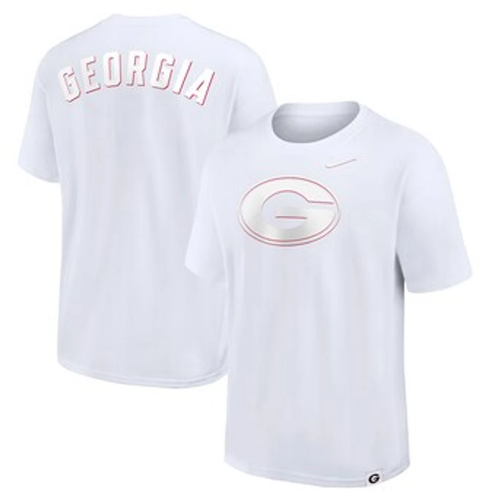 Men's Nike White Georgia Bulldogs 2-Hit Statement Max90 T-Shirt