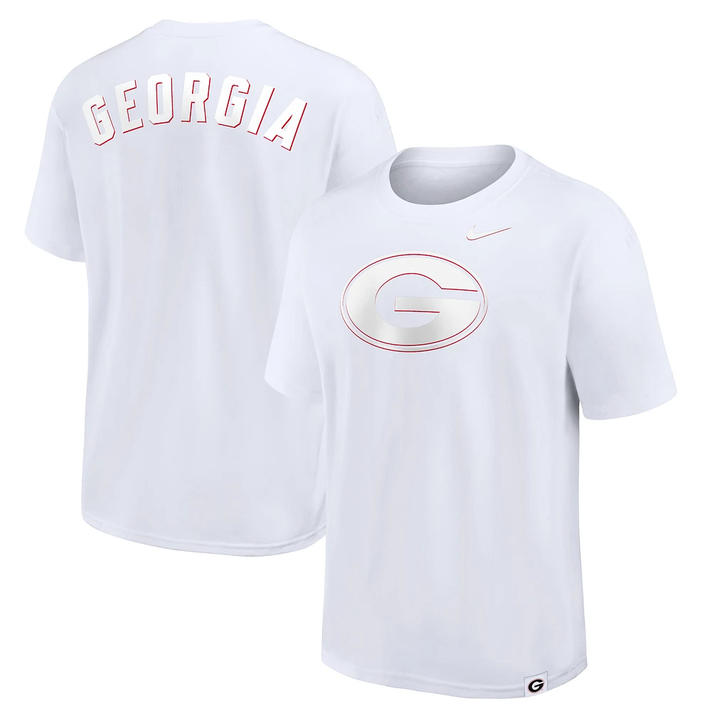 Men's Nike White Georgia Bulldogs 2-Hit Statement Max90 T-Shirt