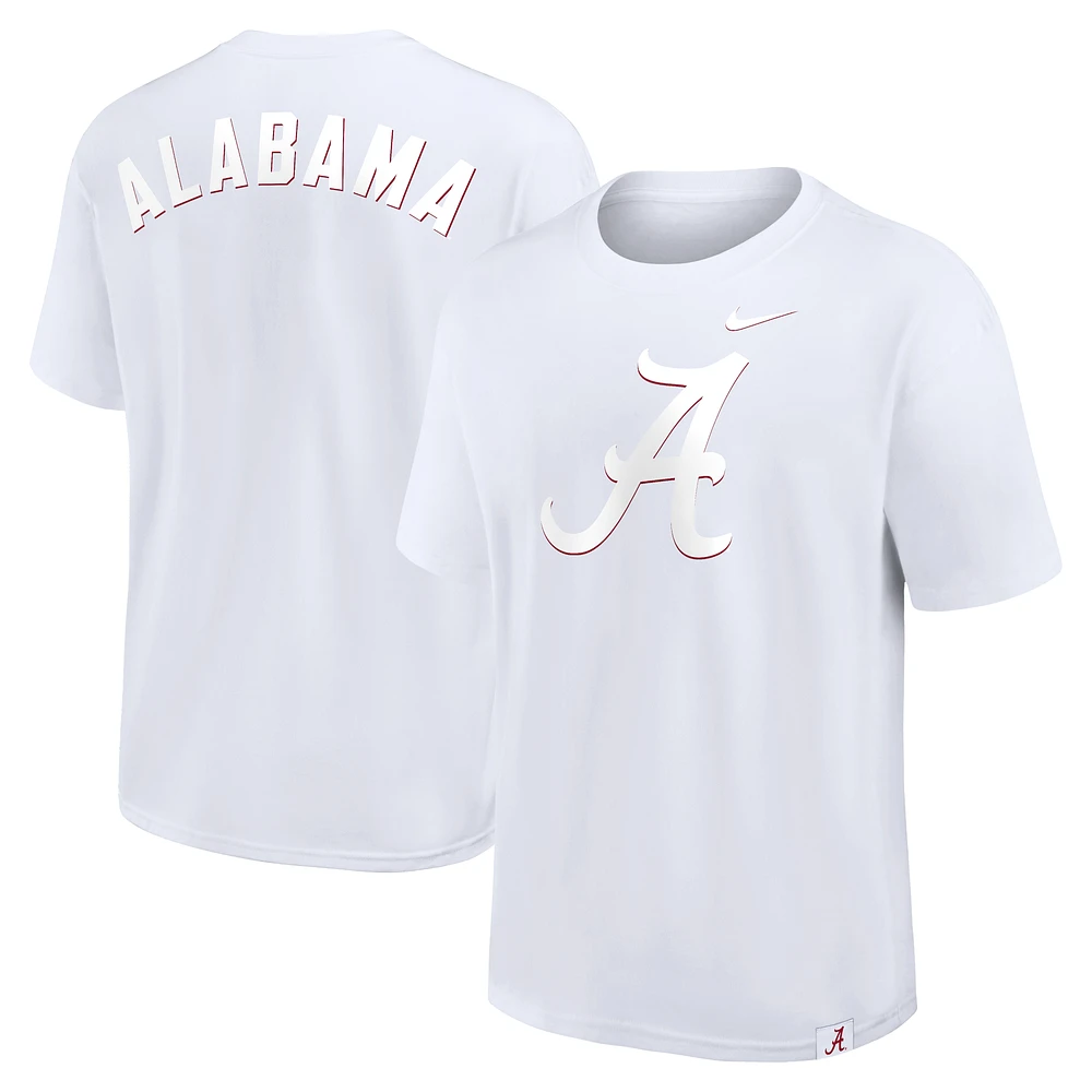 Men's Nike White Alabama Crimson Tide 2-Hit Statement Max90 T-Shirt