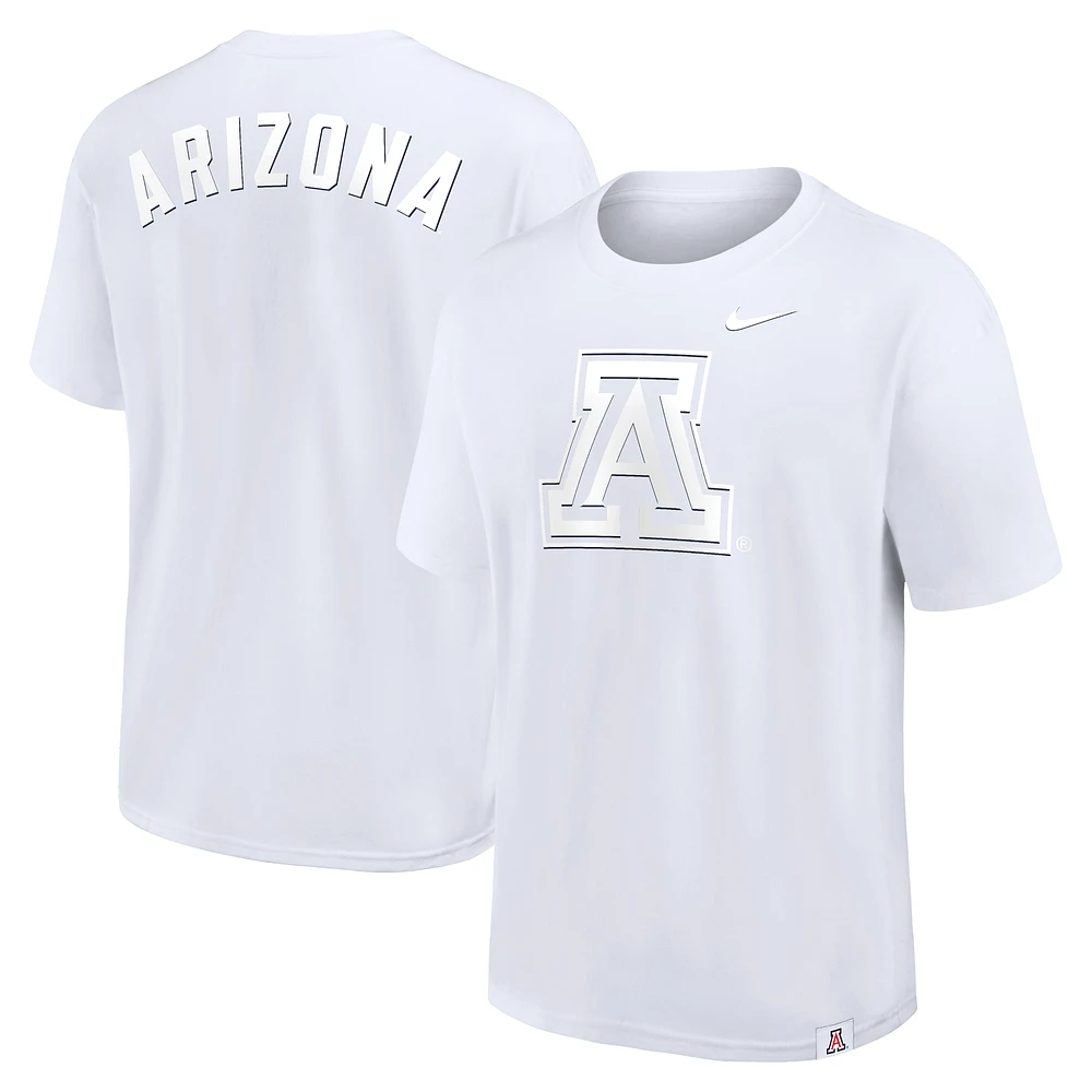 Men's Nike White Arizona Wildcats 2-Hit Statement Max90 T-Shirt