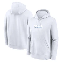 Men's Jordan Brand White UCLA Bruins Statement Wordmark Lockup Pullover Hoodie