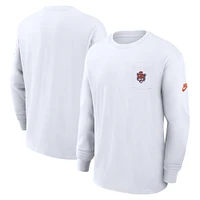 Men's Nike White Clemson Tigers Legacy Max90 Pocket Long Sleeve T-Shirt