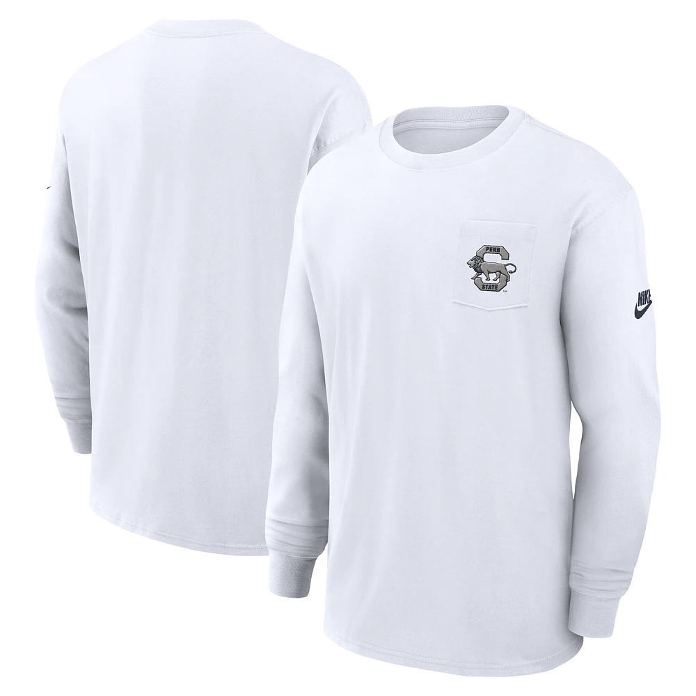 Men's Nike White Penn State Nittany Lions Legacy Max90 Pocket Long Sleeve T-Shirt