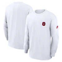 Men's Nike White Ohio State Buckeyes Legacy Max90 Pocket Long Sleeve T-Shirt