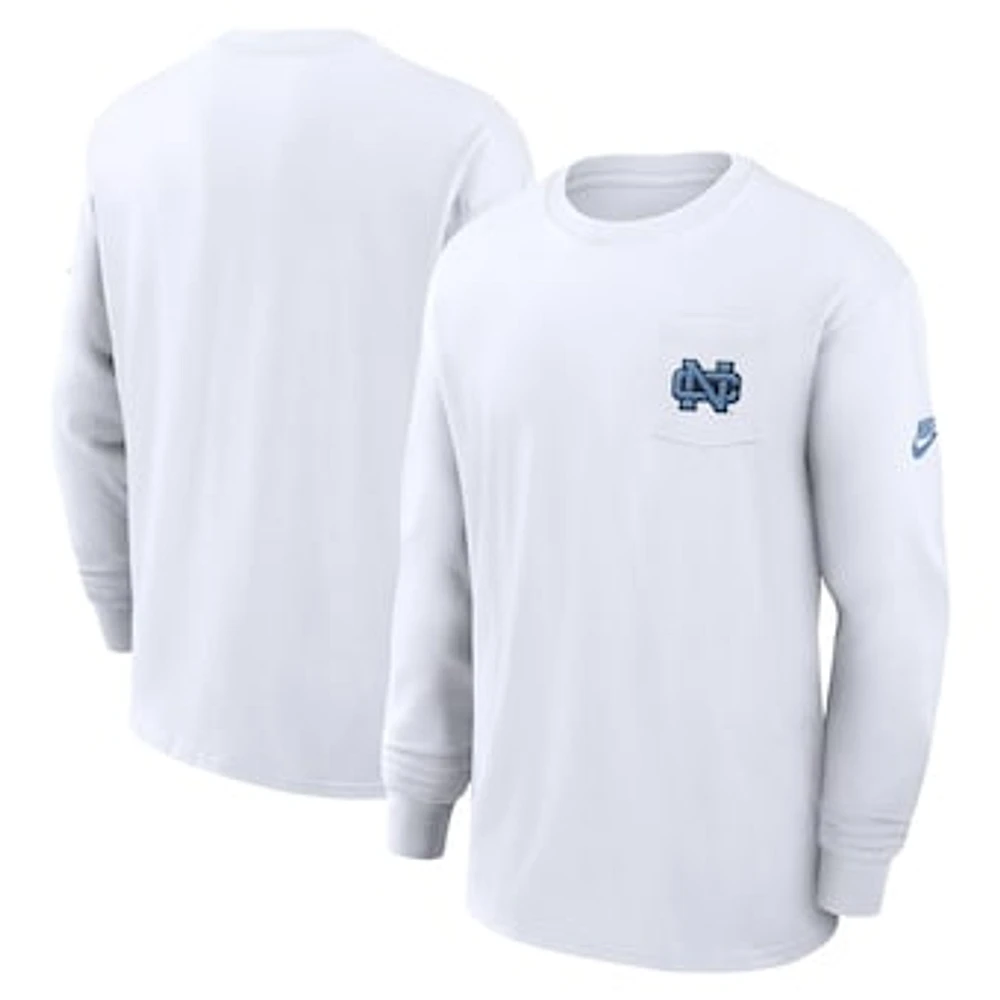 Men's Nike White North Carolina Tar Heels Legacy Max90 Pocket Long Sleeve T-Shirt