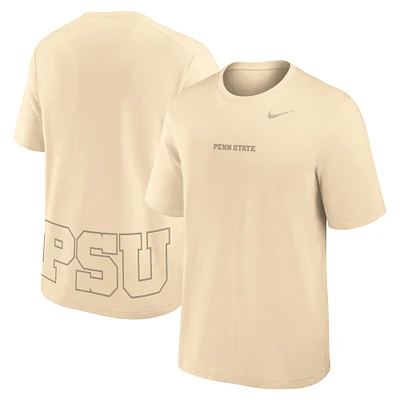 Men's Nike Cream Penn State Nittany Lions Primary Statement Two-Hit Performance T-Shirt