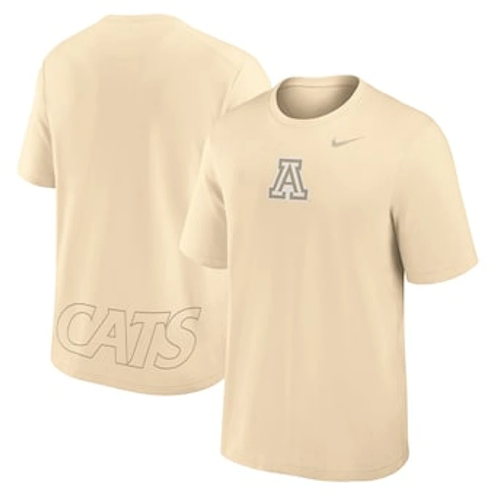 Men's Nike Cream Arizona Wildcats Primary Statement Two-Hit Performance T-Shirt