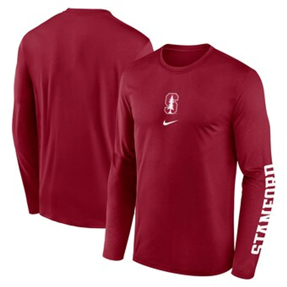 Men's Nike  Cardinal Stanford Primetime Center Lockup Two-Hit Legend Long Sleeve T-Shirt