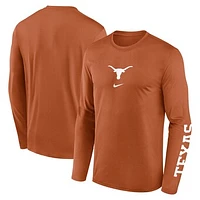 Men's Nike  Texas Orange Longhorns Primetime Center Lockup Two-Hit Legend Long Sleeve T-Shirt